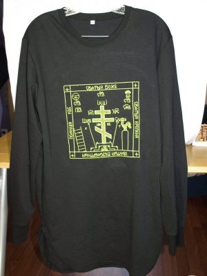 D3VUR Slavic monk embroidered long shirt