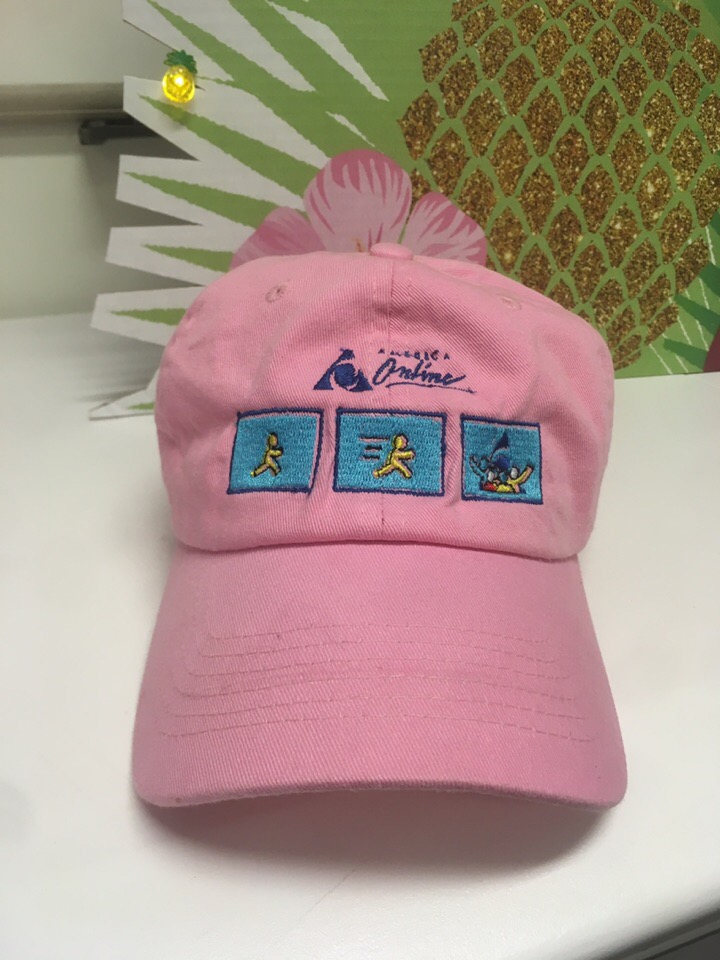 AOL pink hat
