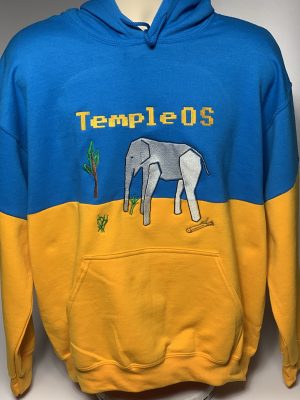 Cut&Sew TempleOS Realistic Elephant hoodie